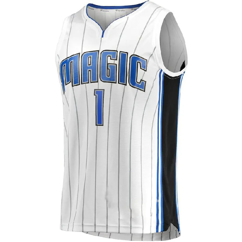 Basketball jersey for fan events with team spirit designs-O.Magic #1 Jonathan Isaac Fanatics Branded  Fast Break Replica Player Jersey  Association Edition White Stitched American Basketball Jersey