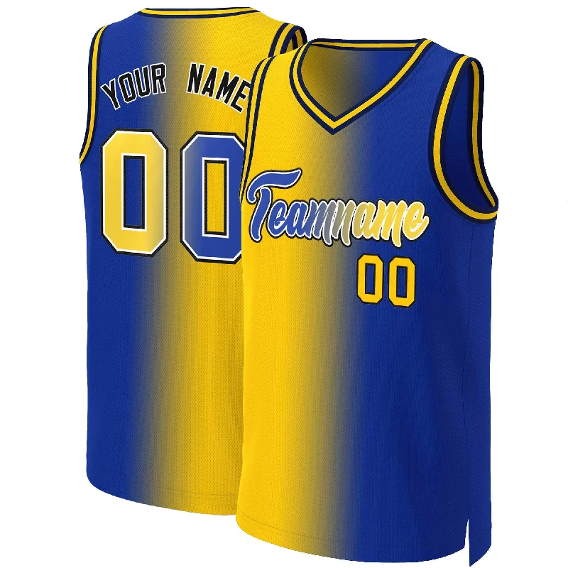 Basketball jersey with bold design elements for fashion-Custom Royal Royal-White Gradient Fashion Tops Basketball Jersey