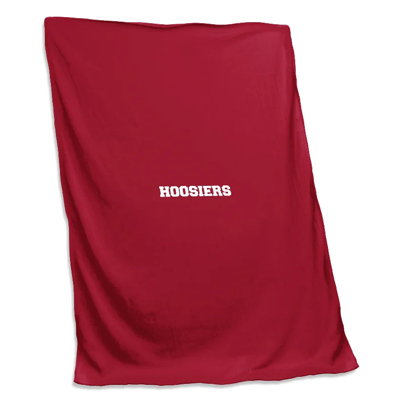 Personalized team table runners for sports-themed dinners-Indiana Mascot Name Screened Sweatshirt Blanket