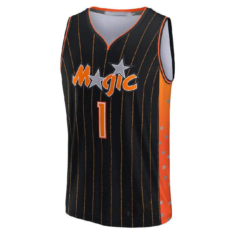 Custom basketball jersey with embroidery for added detail-O.Magic #1 Jonathan Isaac Fanatics Branded 202-22 Fast Break Replica Jersey City Edition Anthracite  Stitched American Basketball Jersey