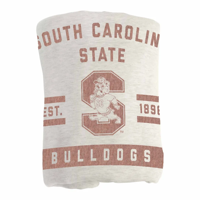 Team comforter sets for bedroom style-South Carolina State Oatmeal Sweatshirt Blanket