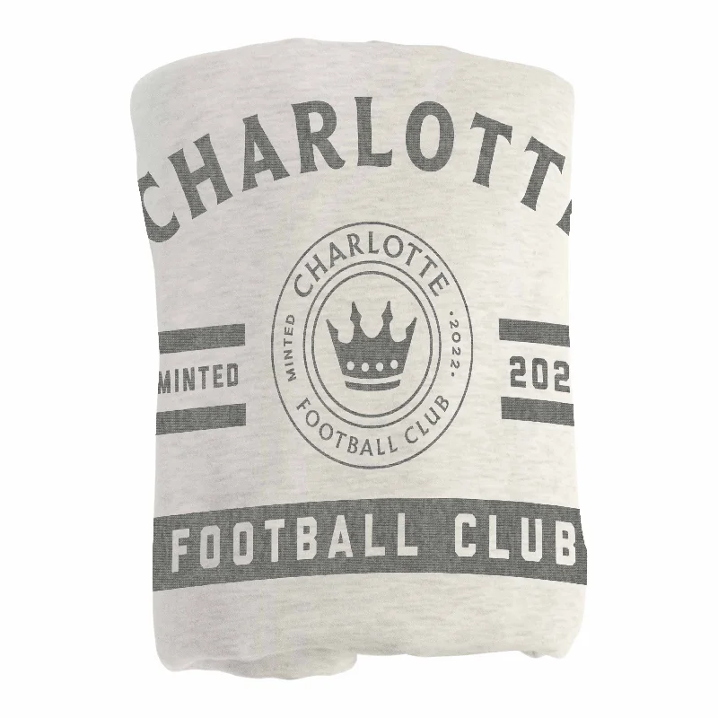 Team logo pillow shams for added bedroom style-Charlotte FC Oatmeal Sweatshirt Blanket