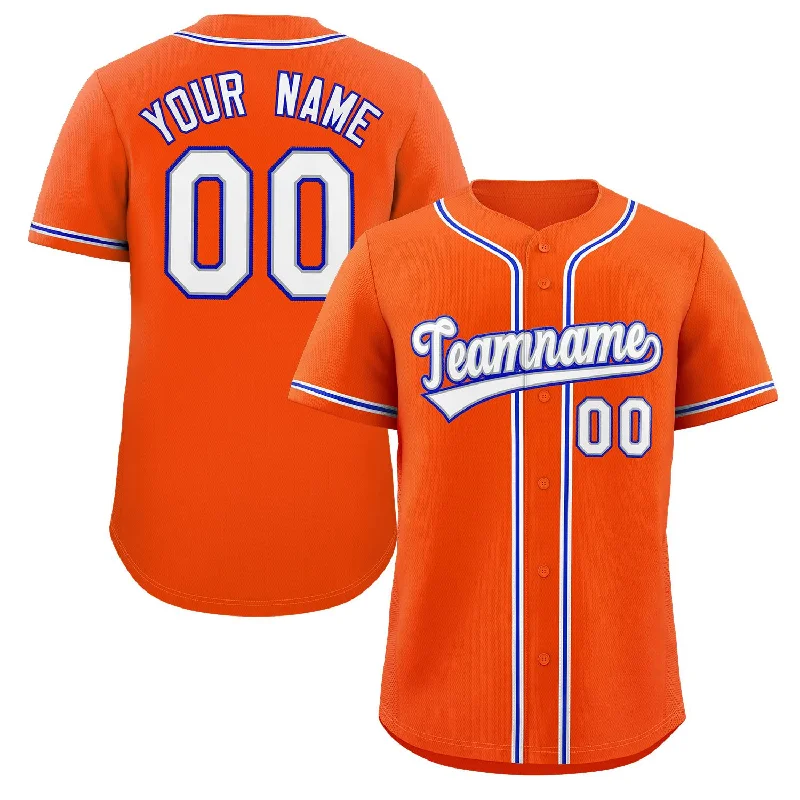 Classic baseball jersey with iconic team designs-Custom Orange White-Royal Classic Style Authentic Baseball Jersey