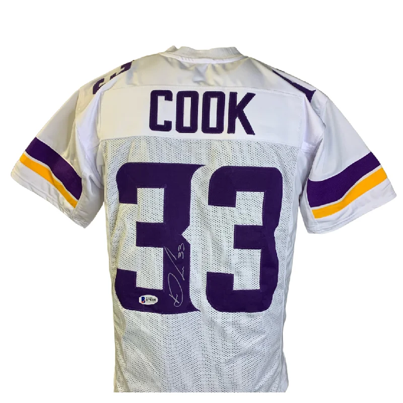 Soccer jersey with comfortable fabric for all-day wear-Dalvin Cook Signed Custom White Football Jersey