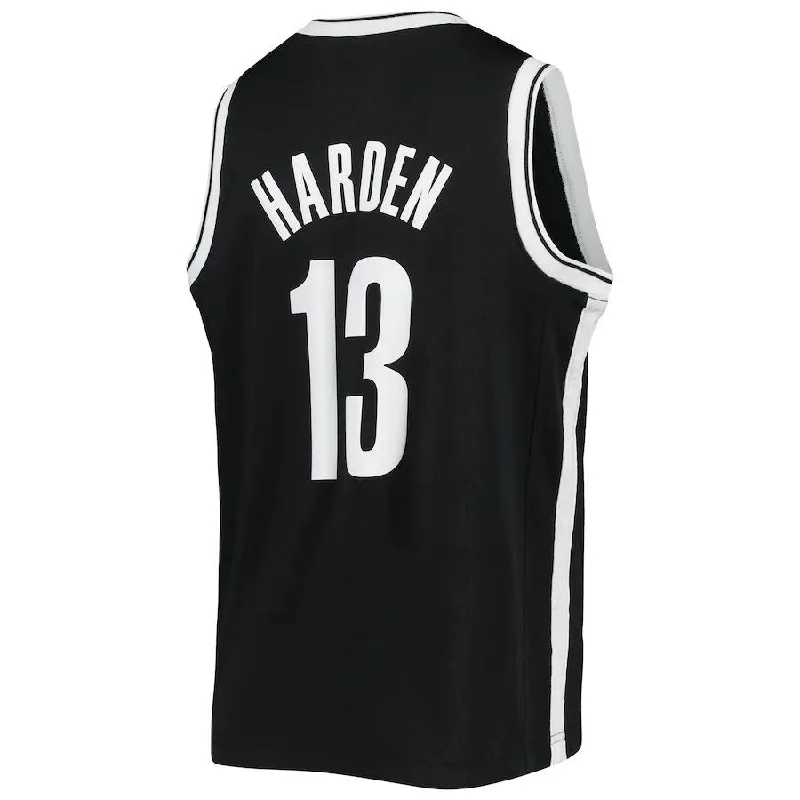 Basketball jersey for fans with team logos-B.Nets #13 James Harden 2020-21 Swingman Jersey Black Icon Edition Stitched American Basketball Jersey