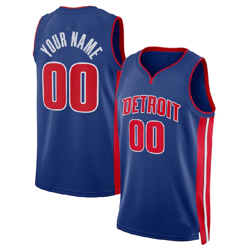 Personalized basketball jersey for game day celebrations-Custom D.Pistons 2021-22 Diamond Swingman Jersey Blue City Edition American Stitched Basketball Jersey