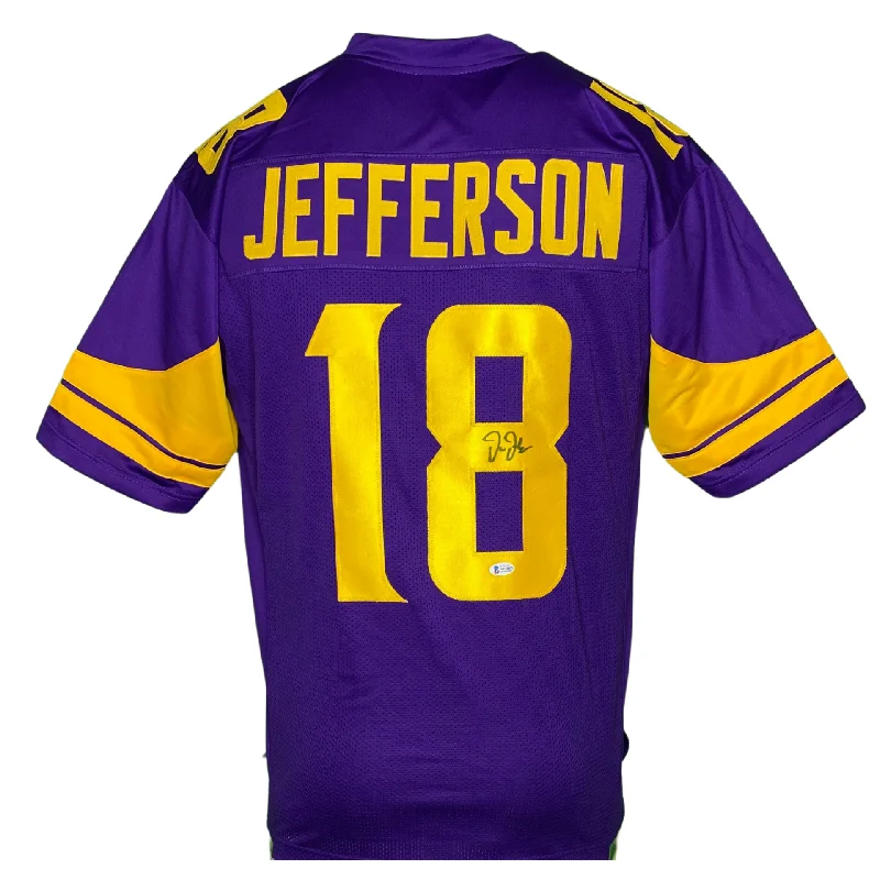 Personalized soccer jersey for school sports events-Justin Jefferson Signed Custom Holiday Football Jersey