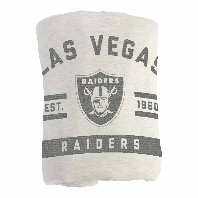 Soft team throws for couch and living room-Las Vegas Raiders Oatmeal Sweatshirt Blanket