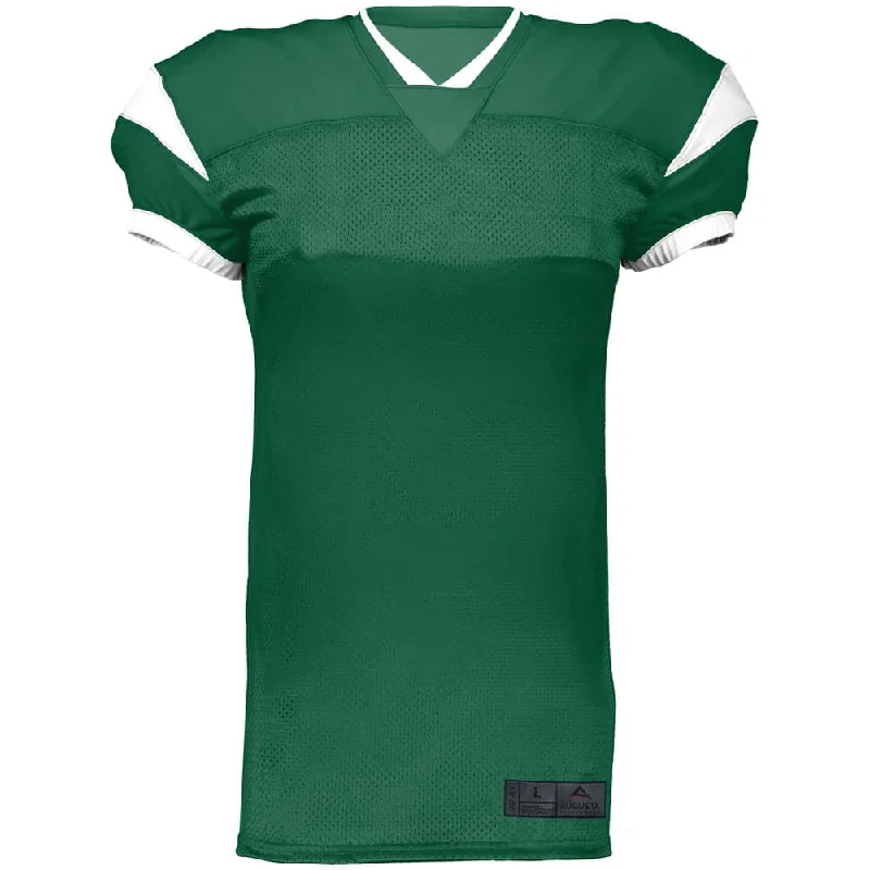 Custom rugby jerseys for high school leagues-Slant Green-White Football Jersey