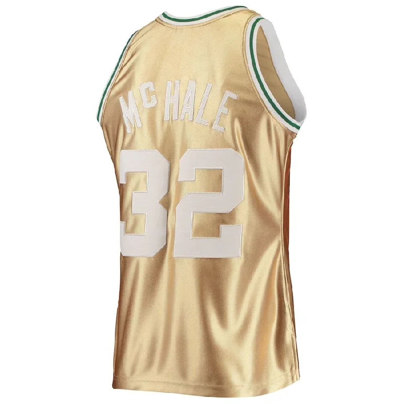 Custom basketball jersey with player name and number-B.Celtics #32 Kevin McHale Mitchell & Ness 75th Anniversary 1985-86 Hardwood Classics Swingman Jersey Gold Stitched American Basketball Jersey