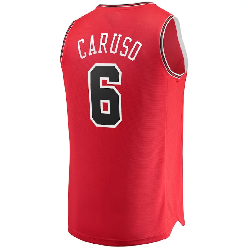 Custom basketball jersey for senior night and graduations-C.Bulls #6 Alex Caruso Fanatics Branded 2021-22 Fast Break Replica Jersey Icon Edition  Red Stitched American Basketball Jersey