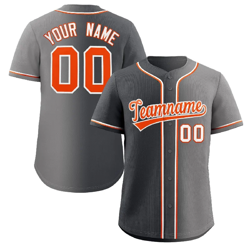 Custom-fit baseball jerseys for men and women-Custom Gray Orange-WhiteGradient Fashion Authentic Baseball Jersey