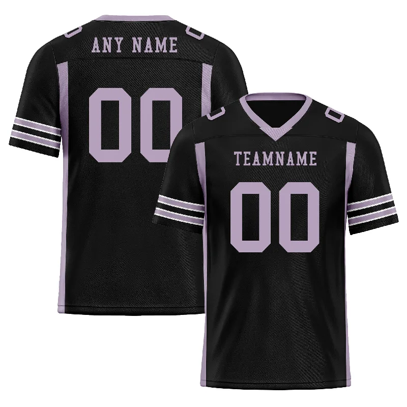 Soccer jersey with mesh inserts for ventilation-Custom Black Light Pink Striped Sleeves Personalized Authentic Football Jersey FBJ02-D06068