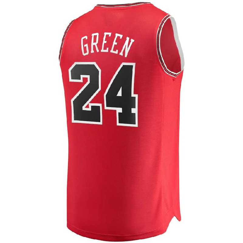 Basketball jersey for professional teams-C.Bulls #24 Javonte Green Fanatics Branded 2021-22 Fast Break Replica Jersey Icon Edition Red Stitched American Basketball Jersey