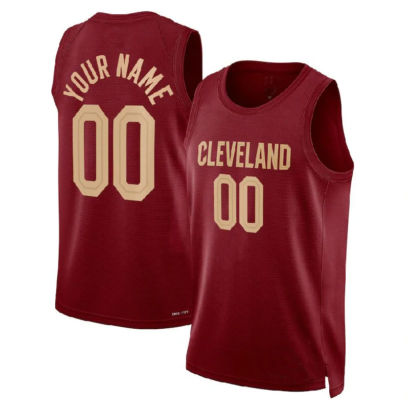 Custom basketball jersey with embroidered patches-Custom C.Cavaliers Unisex 2022-23 Swingman Icon Edition Wine American Stitched Basketball Jersey