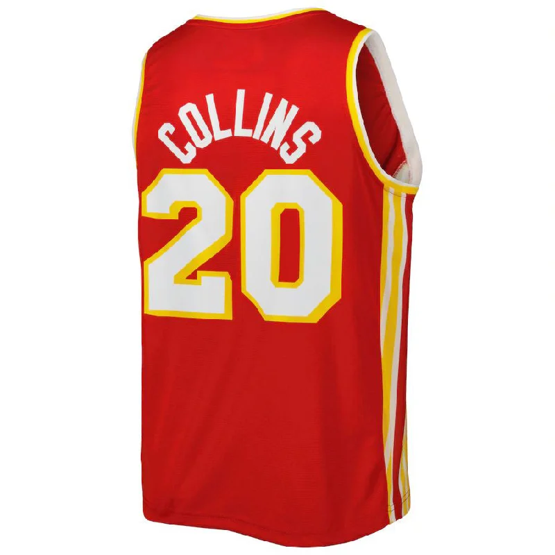 Custom basketball jersey with reinforced stitching for durability-A.Hawks #20 John Collins Fanatics Branded 2021-22 Fast Break Player Jersey Red Icon Edition Red Stitched American Basketball Jersey