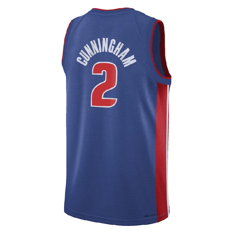 Personalized basketball jersey with name and number-D.Pistons #2 Cade Cunningham 2021-22 Swingman Jersey Blue Icon Edition Stitched American Basketball Jersey