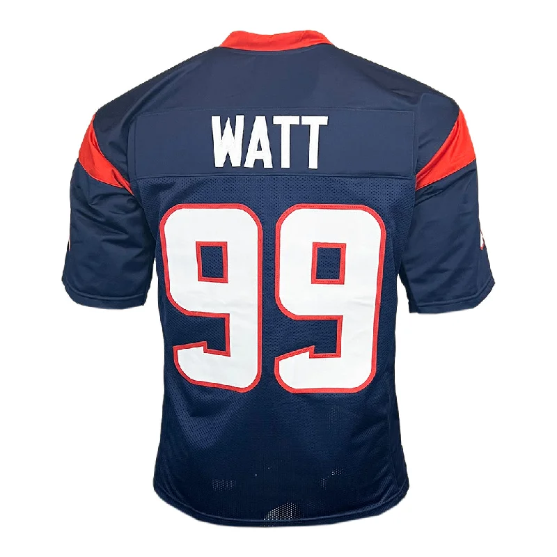 Custom soccer jersey for international teams-JJ Watt Unsigned Houston Blue Football Jersey