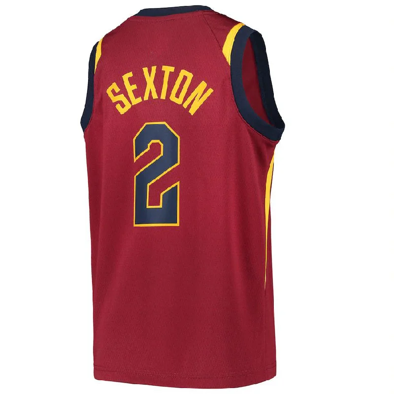 Custom basketball jersey for college basketball teams-C.Cavaliers #2 Collin Sexton Team Swingman Jersey Icon Edition Wine Stitched American Basketball Jersey