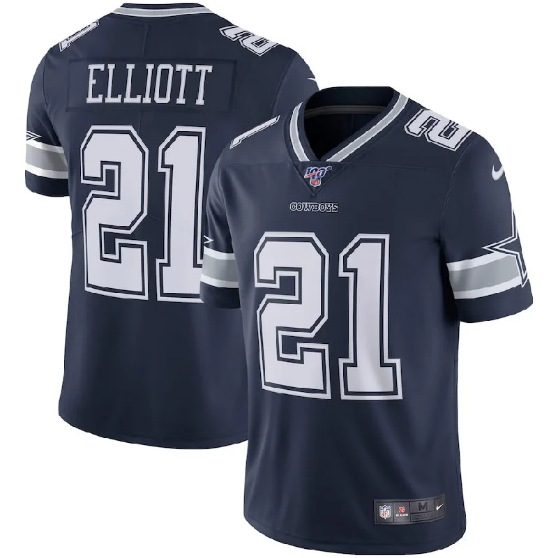 Custom soccer jersey with retro-inspired designs-Ezekiel Elliott Dallas Cowboys Blue Nike Game Replica Football Jersey