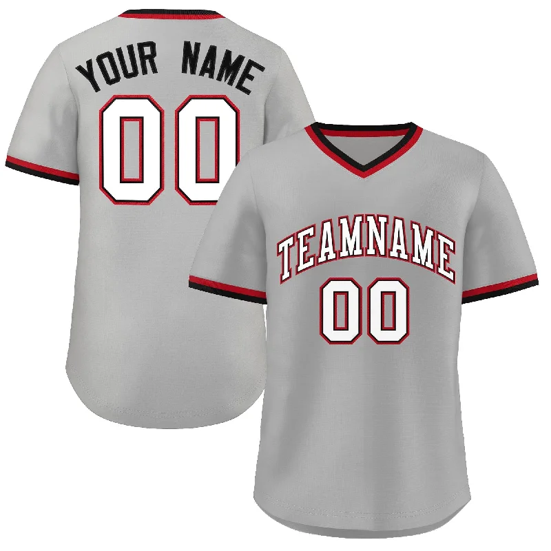 Custom baseball jersey for tournament teams-Custom Gray White-Black Classic Style Authentic Pullover Baseball Jersey