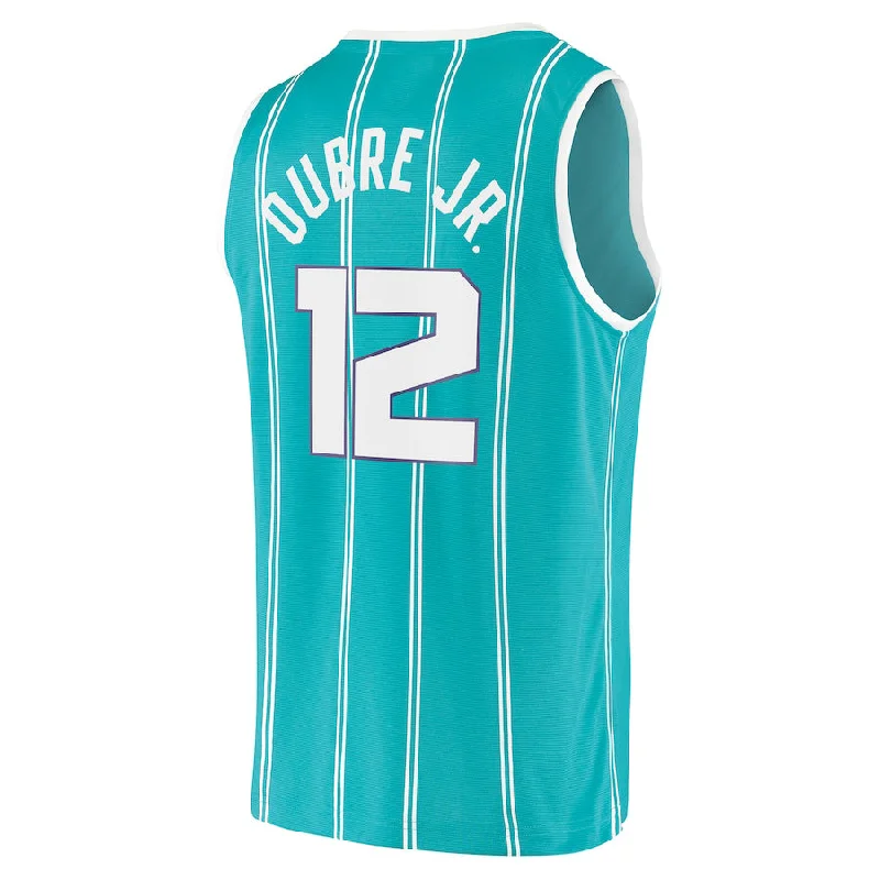 Custom basketball jersey with mesh panels for breathability-C.Hornets #12 Kelly Oubre Jr. Fanatics Branded 2021-22 Fast Break Replica Jersey Icon Edition Teal Stitched American Basketball Jersey