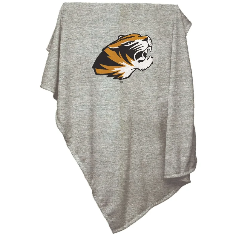 Custom team robes for game days at home-Missouri Gray Sweatshirt Blanket