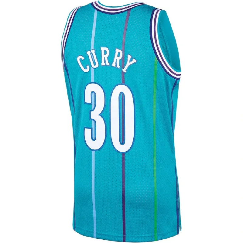 Custom basketball jersey for game day wear-C.Hornets #30 Dell Curry Mitchell & Ness 1992-93 Hardwood Classics Swingman Player Jersey Teal Stitched American Basketball Jersey