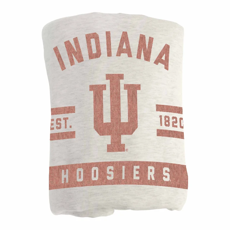 Team-themed storage baskets for kids’ rooms-Indiana Oatmeal Sweatshirt Blanket