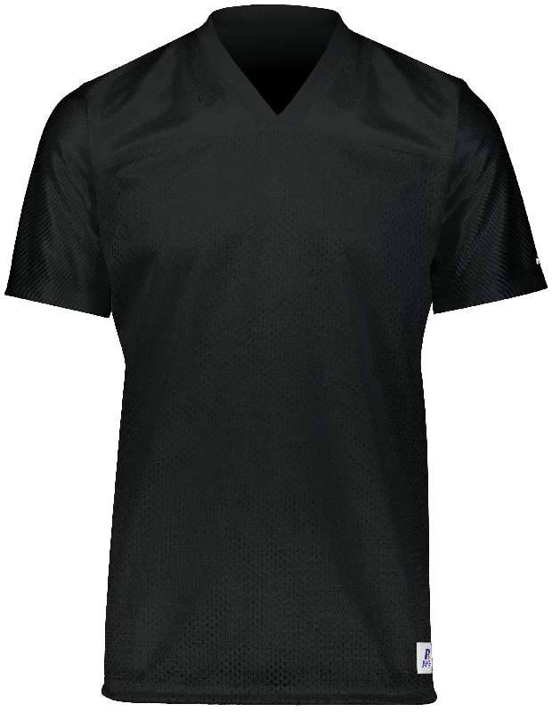 Custom soccer jersey for charity fundraising events-Solid Black Flag Football Jersey