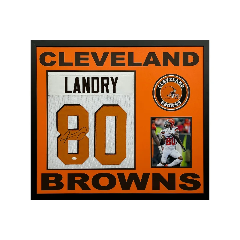 Soccer jersey with moisture control for intense games-Jarvis Landry Signed Cleveland Browns Custom Space Saver Framed Football Jersey