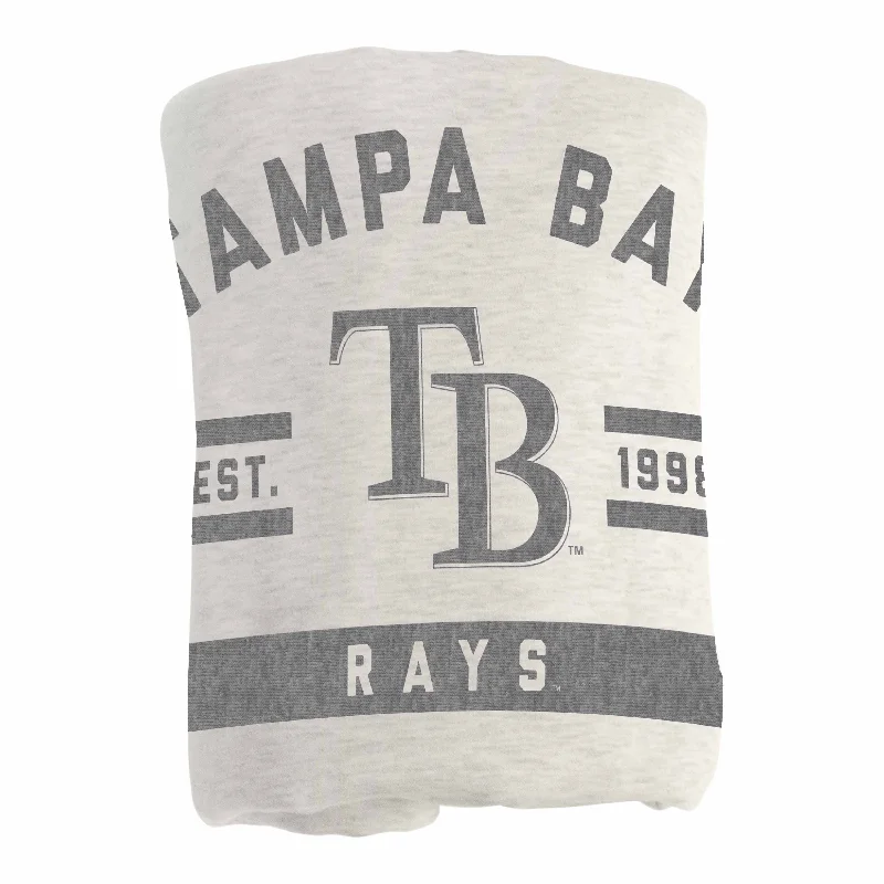 Personalized team rugs for game rooms-Tampa Bay Rays Oatmeal Sweatshirt Blanket