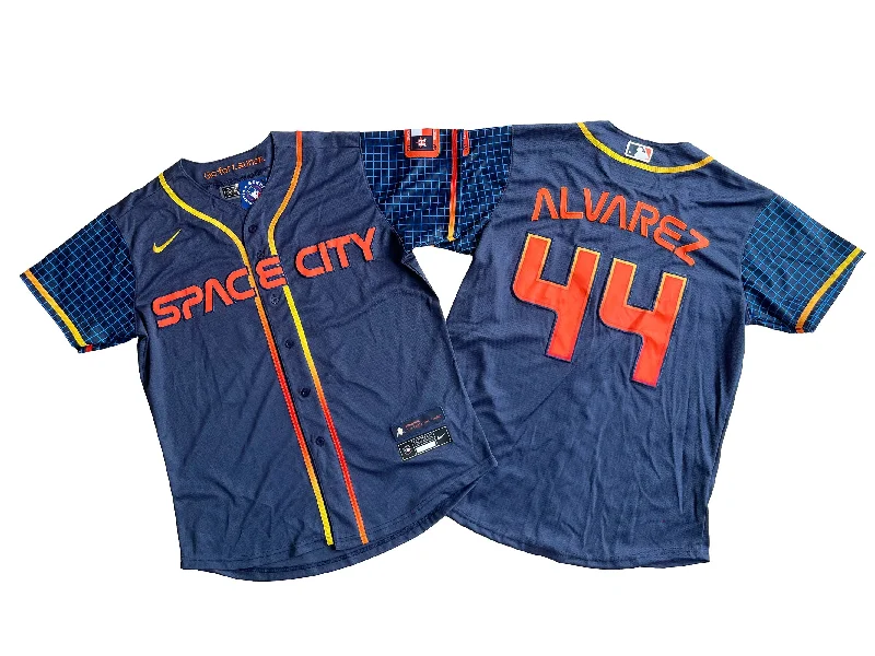 Premium baseball jersey for professional teams-Men's Houston Astros 44# Yordan Alvarez  Navy City Connect Replica Player Jersey