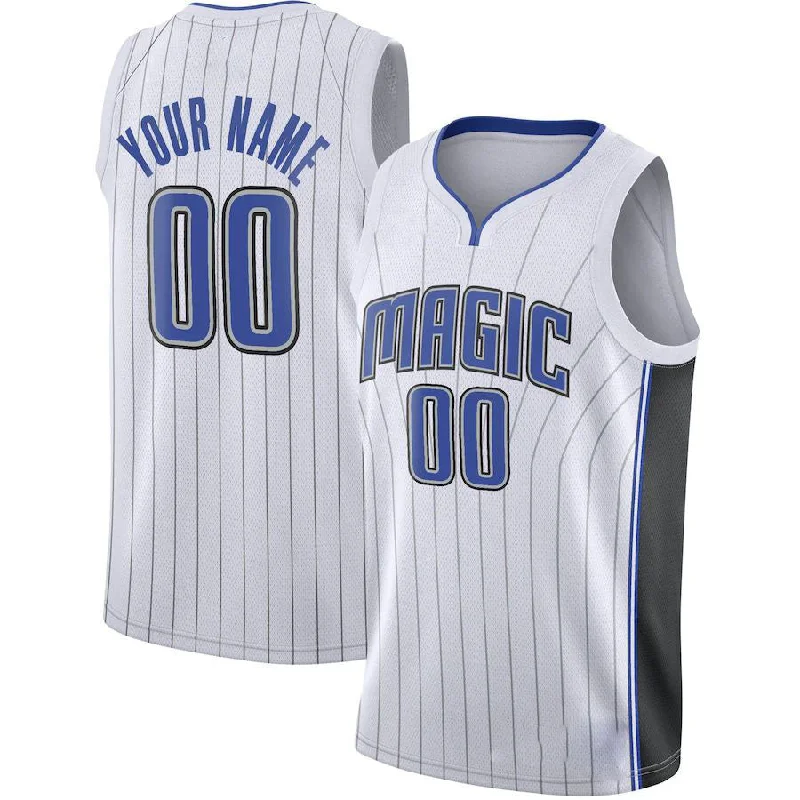 Custom basketball jersey with heat-sealed graphics-Custom O.Magic Swingman Jersey Association Edition White Stitched Basketball Jersey