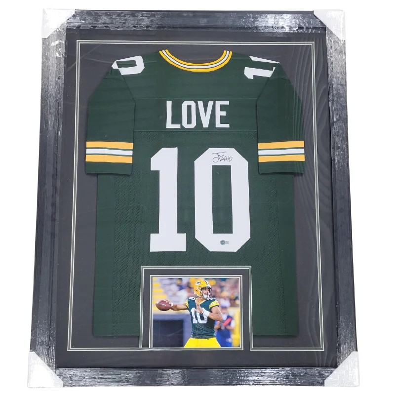 Soccer jersey with lightweight design for optimal performance-Jordan Love Signed & Professionally Framed Custom Green Football Jersey