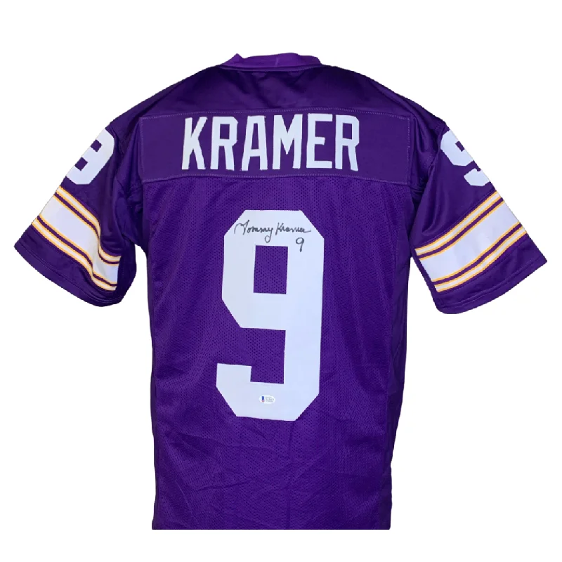 Soccer jersey for practice sessions with flexible material-Tommy Kramer Signed Custom Purple Football Jersey