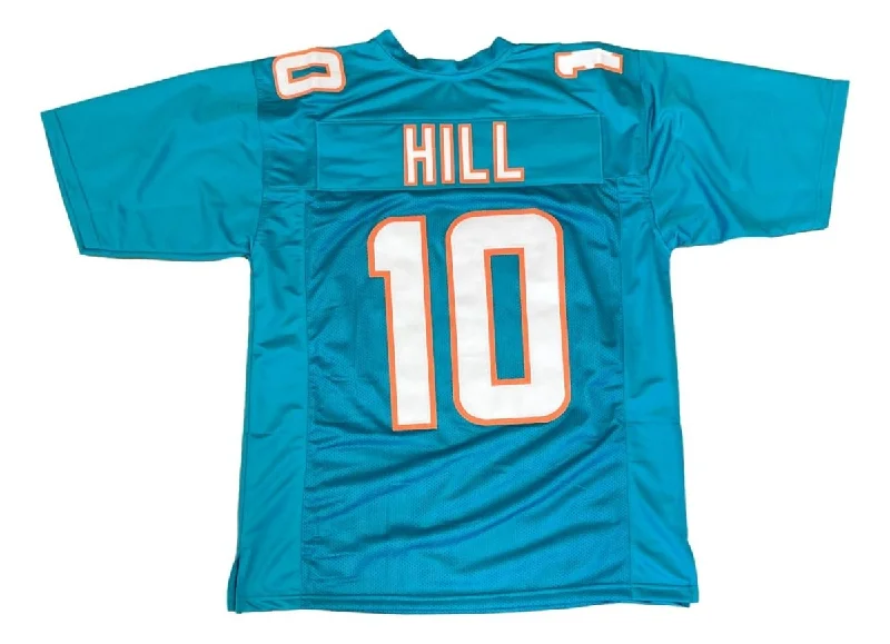 Custom soccer jersey with embroidered logos for teams-Tyreek Hill Miami Teal Football Jersey