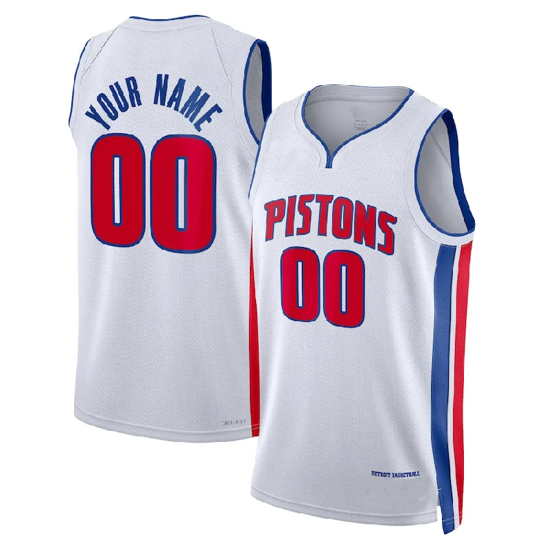 Custom basketball jersey with player details on the back-Custom D.Pistons Unisex 2022-23 Swingman Jersey White Association Edition American Stitched Basketball Jersey