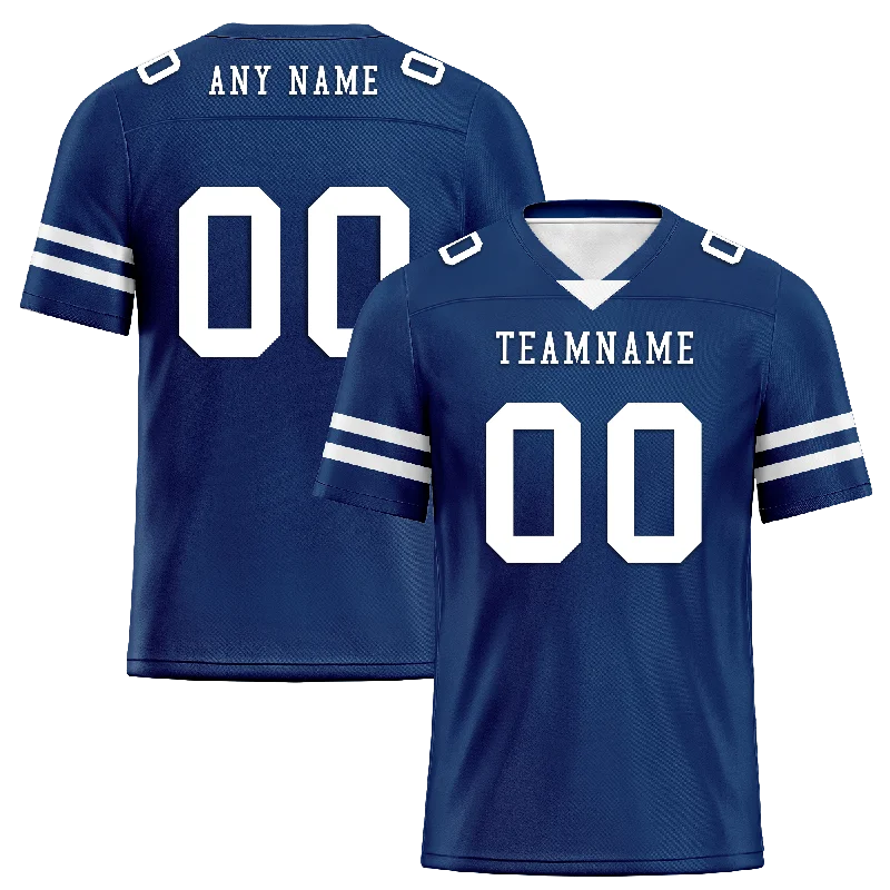 Custom soccer jersey for youth teams-Custom Blue Classic Style Personalized Authentic Football Jersey FBJ02-bd0a70bf