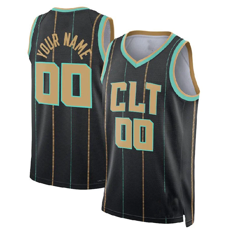 Basketball jersey with bold design elements for fashion-Custom C.Hornets Jordan Brand Unisex 2022-23 Swingman Jersey City Edition Black American Stitched Basketball Jersey