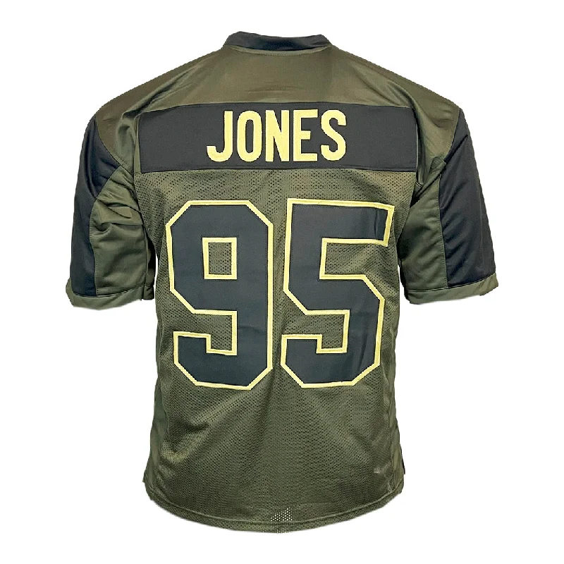 Custom soccer jersey for teams-Chris Jones Unsigned Salute to Service Football Jersey