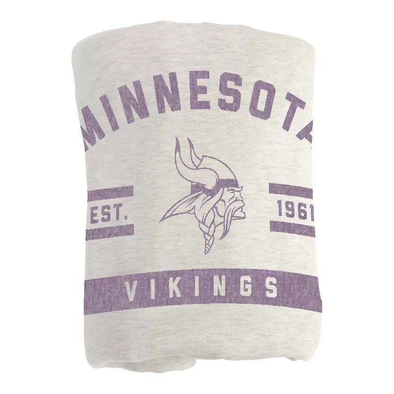 Personalized team duvet covers for fans-Minnesota Vikings Oatmeal Sweatshirt Blanket