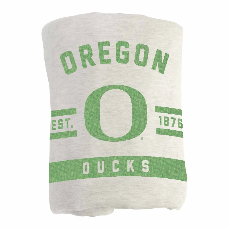 Sports-themed bed linens for home décor-Oregon Oatmeal Sweatshirt Blanket