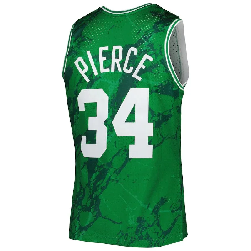 Personalized basketball jersey for game day celebrations-B.Celtics #34 Paul Pierce Mitchell & Ness 2007-08 Hardwood Classics Marble Swingman Jersey Green Stitched American Basketball Jersey