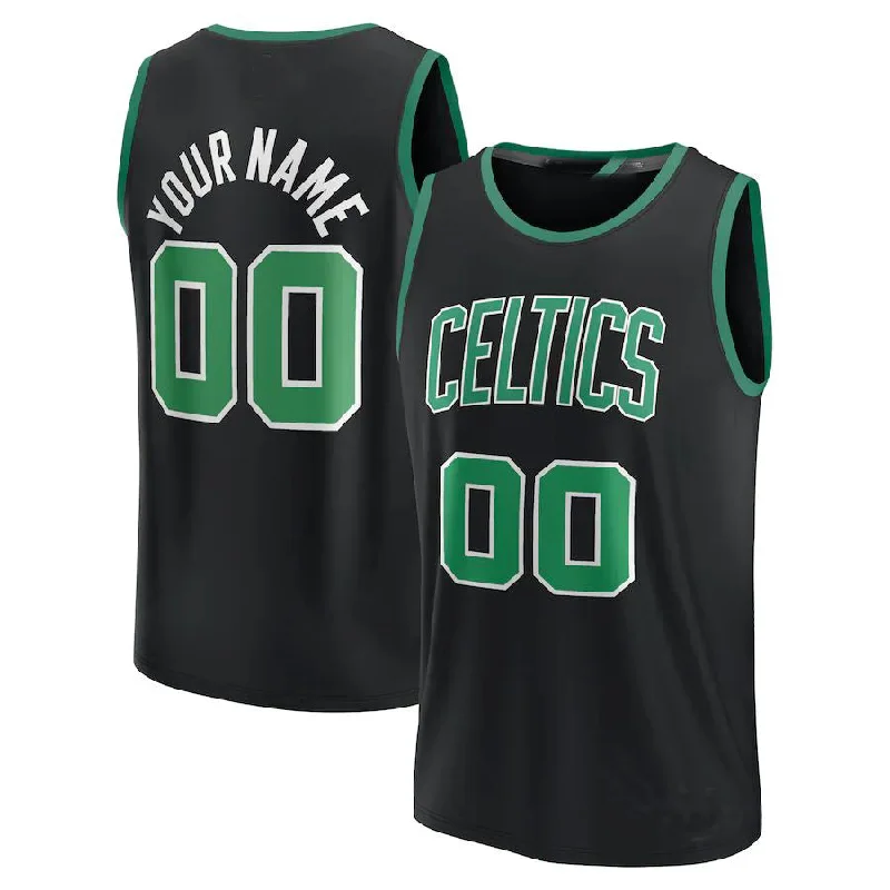 Custom basketball jersey with player name and number-Custom B.Celtics Fanatics Branded Fast Break Replica Jersey Statement Edition Black American Stitched Basketball Jersey