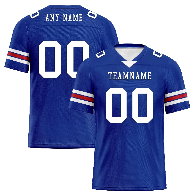 Personalized soccer jersey for school sports events-Custom Blue Classic Style Personalized Authentic Football Jersey FBJ02-bd0a70aa