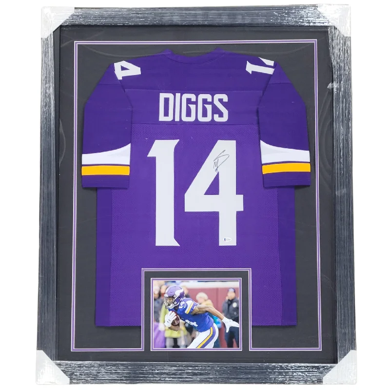 Personalized soccer jersey for youth leagues-Stefon Diggs Signed & Professionally Framed Custom Purple Football Jersey