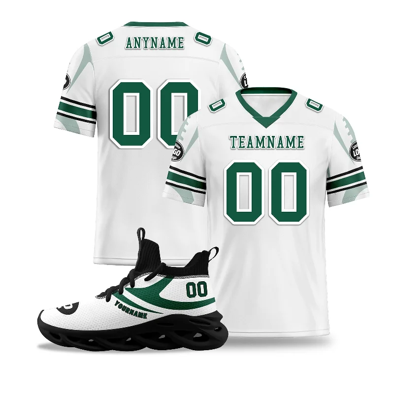 Soccer jersey with smooth fabric for ease of movement-Custom White New York Football Jersey and Sports Shoes Combo Offer Personalized Combo ZH-D025008-30