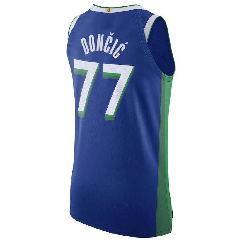 Custom basketball jersey for teams-D.Mavericks #77 Luka Doncic  2022-23 Authentic Jersey Blue Icon Edition Stitched American Basketball Jersey