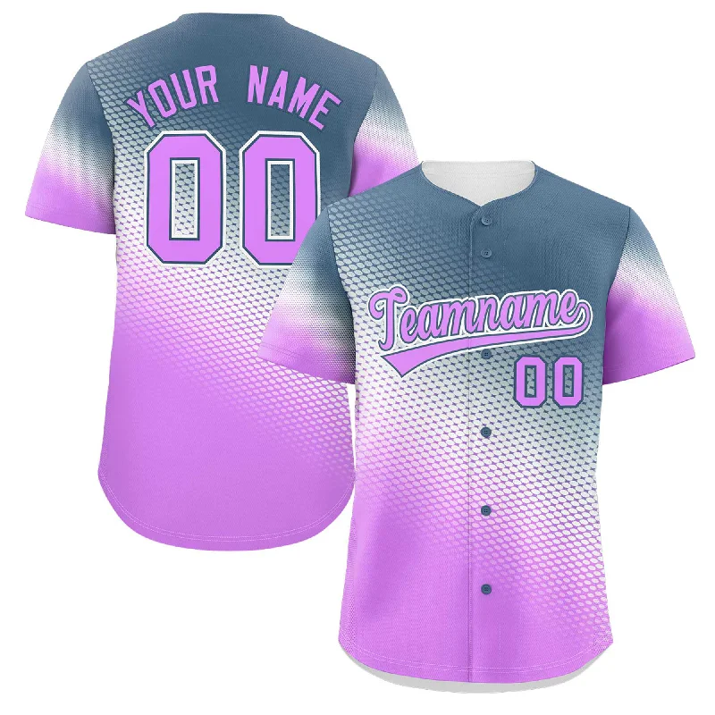 Personalized baseball jersey with unique colors and patterns-Custom Gray Pink Tiny Spot Gradient Fashion Authentic Baseball Jersey